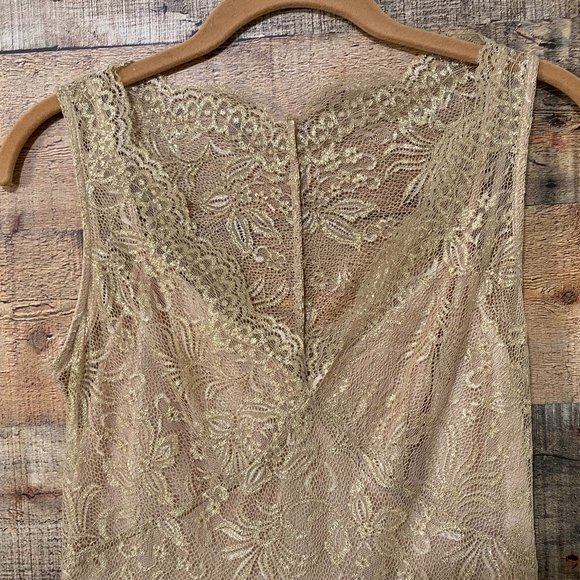 BCBG Max Azria Gold Lace Slip Dress Size 2- Stunning! NWT - Picture 6 of 13